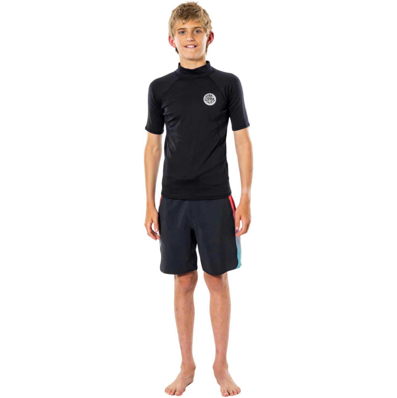 2026 Rip Curl Júnior Thermopro Top De Manga Curta WLYYCB - Black